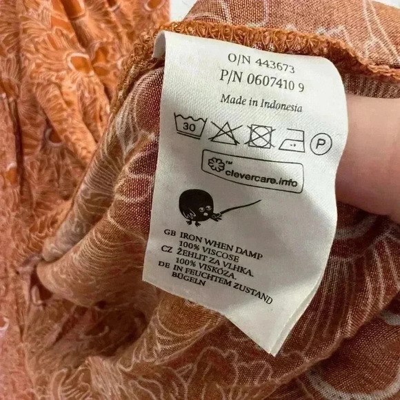 Monki Kaftan Flowy midi dress Yellow flower size M/L Beach resort wear - Picture 5 of 9